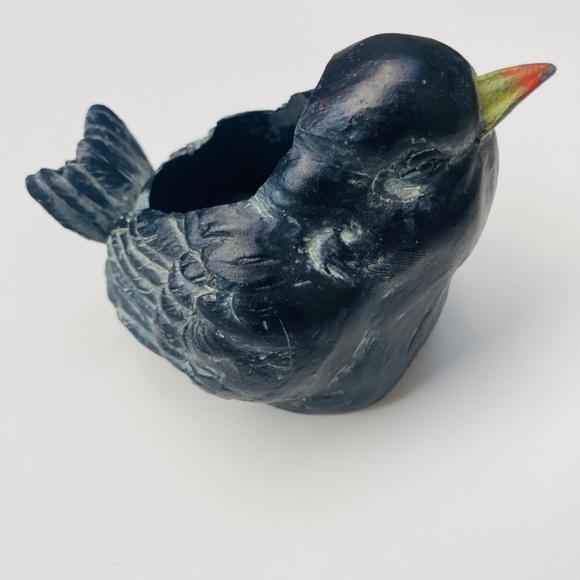 Sweet Bird Candle Holder Smiling Blackbird Cute Vintage Home Decor 4”  Adorable - Picture 8 of 8
